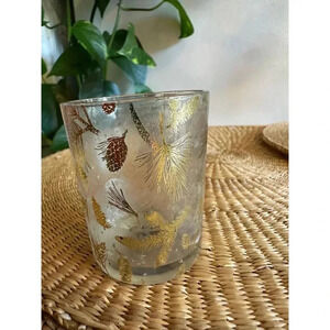 Gold & Clear Glass Forest Tealite holder